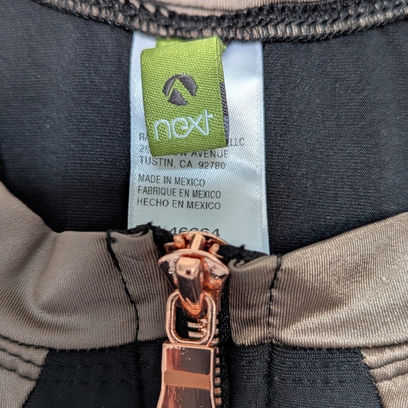 NWOT Next Womens (Medium) Front Zip Black & Metallic Racerback Bathing/Swim Suit - Picture 14 of 16